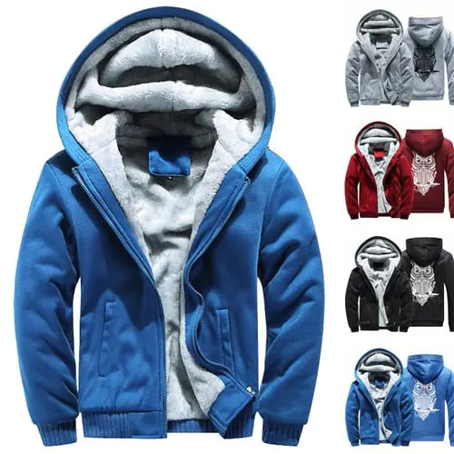 Mens Hoodie Winter Warm Fleece Zipper Sweater Jacket Outwear Coat Tops Blouses Mens Hoodie Winter Warm Fleece Zipper Sweater Jacket Outwear Coat Tops Blouses