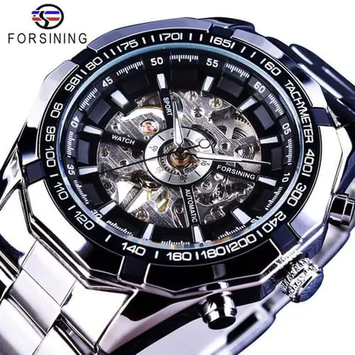 Forsining Men'S Luxury Watch Automatic Mechanical Hollow Waterproof Steel Strap Luminous Watch 13mm Case Thickness Watch For Men Forsining Men'S Luxury Watch Automatic Mechanical Hollow Waterproof Steel Strap Luminous Watch 13mm Case Thickness Watch For Men