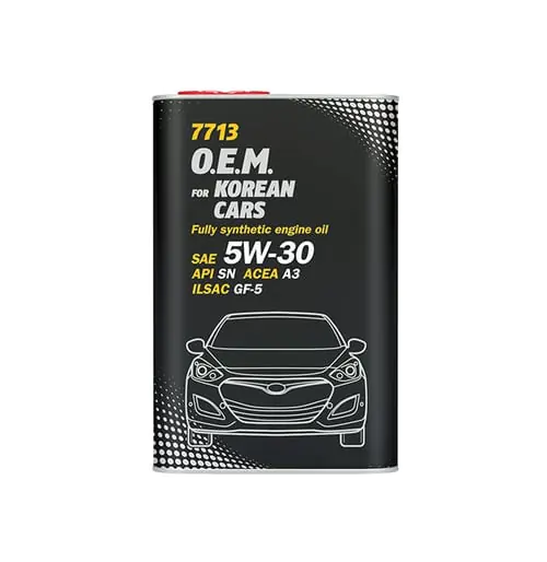 MANNOL GERMANY O.E.M. FOR KOREAN CARS SAE 5W-30 FULLY SYNTHETIC 7713 METALLIC 1L MANNOL GERMANY O.E.M. FOR KOREAN CARS SAE 5W-30 FULLY SYNTHETIC 7713 METALLIC 1L