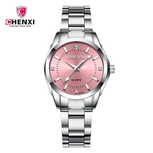 CHENXI 6 Colors Fashion Lady Quartz Watch Luminous Tempered Glass Mirror Bilateral Buckle Steel Strap Watch For Women CHENXI 6 Colors Fashion Lady Quartz Watch Luminous Tempered Glass Mirror Bilateral Buckle Steel Strap Watch For Women