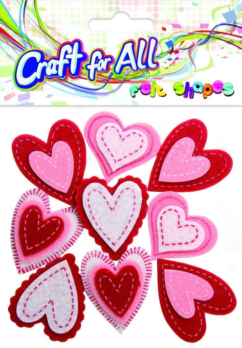 Craft For All- Felt Shapes Hearts 20 pcs Craft For All- Felt Shapes Hearts 20 pcs