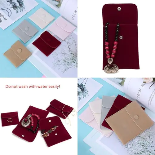 Jewelry Bag Storage Portable Soft Lint Velvet Flannel Bracelet Necklace Gift Bag