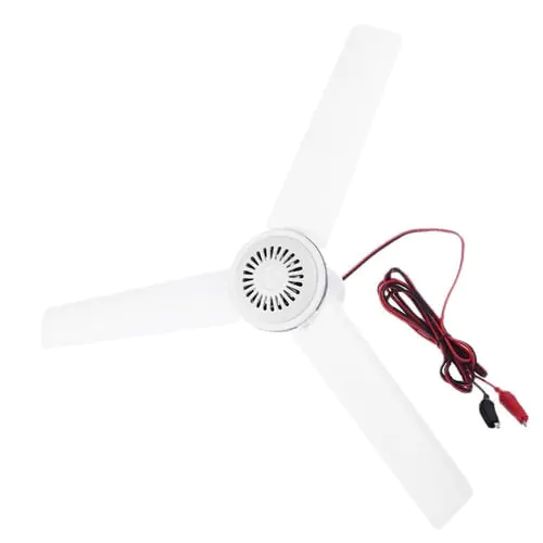 12V Silent Ceiling Fan 19.6inch Camping Tent Hanging Fan for Outdoor Home Picnic