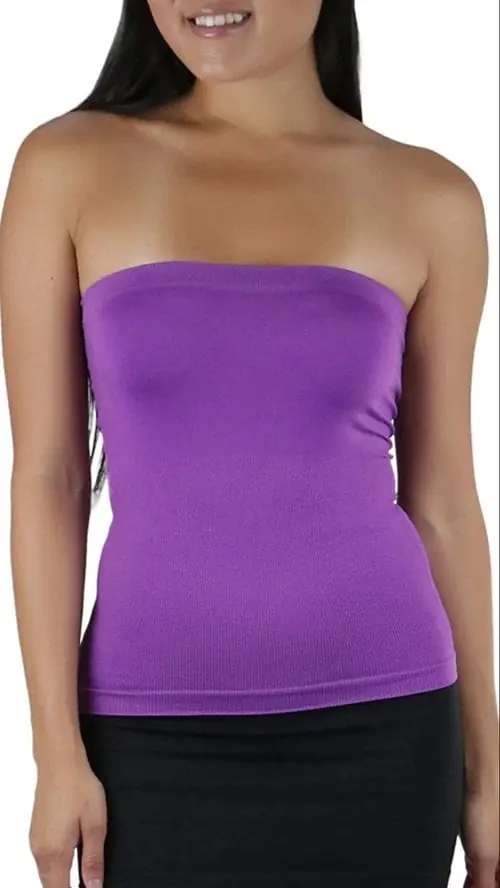 Johnny Grey, Women's Seamless Microfiber Strapless Top, Purple, Free Size Johnny Grey, Women's Seamless Microfiber Strapless Top, Purple, Free Size