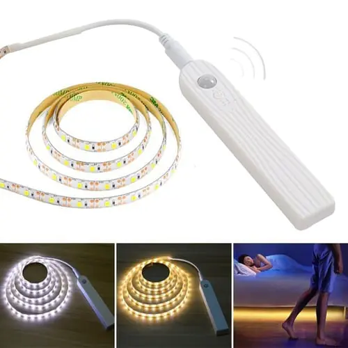 Wireless Motion Sensor LED Strip Lamp 1M 2M USB Strip For Bed Cabinet Closet Stairs Door Night Light Wireless Motion Sensor LED Strip Lamp 1M 2M USB Strip For Bed Cabinet Closet Stairs Door Night Light