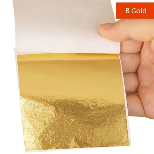 100Pcs Imitation Gold Sliver Copper Foil Papers Leaf Leaves Sheets Foil Paper Gilding Craft Resin Jewelry Making Filling 100Pcs Imitation Gold Sliver Copper Foil Papers Leaf Leaves Sheets Foil Paper Gilding Craft Resin Jewelry Making Filling