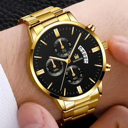 2021 Men luxury business Military Quartz watch golden stainless steel band men watches Date calendar male clock Relogio direct 2021 Men luxury business Military Quartz watch golden stainless steel band men watches Date calendar male clock Relogio direct