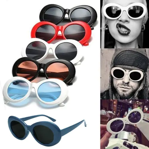 Retro Vintage Clout Goggles Unisex Sunglasses Rapper Oval Shades Grunge Glasses