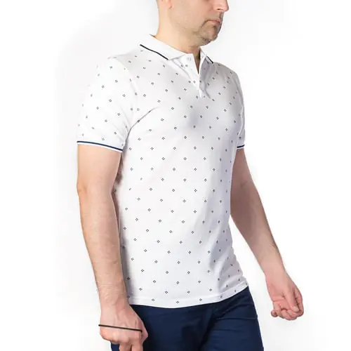 Soft Blue Pique Printed T-shirt Soft Blue Pique Printed T-shirt