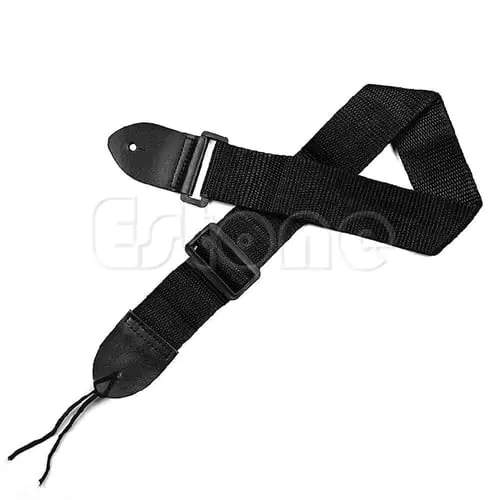 Nylon Guitar Strap Fuax Adjustable Leather Ends Electric Acoustic Guitar Bass