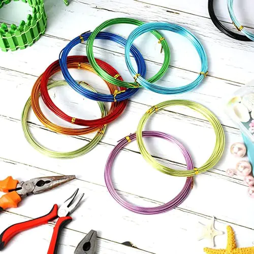 Colored Aluminum Craft Wire, Flexible Metal Wire for Jewelry Making and Various Crafts 1100cm Colored Aluminum Craft Wire, Flexible Metal Wire for Jewelry Making and Various Crafts 1100cm