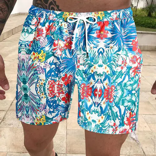 Mens Summer Casual Fitness Bodybuilding Printed Pockets Beach Shorts Pants