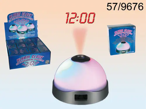 Out of the blue, Alarm Clock with digital clock, 3 coloring LED & projection, 57/9676, White&silver. Out of the blue, Alarm Clock with digital clock, 3 coloring LED & projection, 57/9676, White&silver.