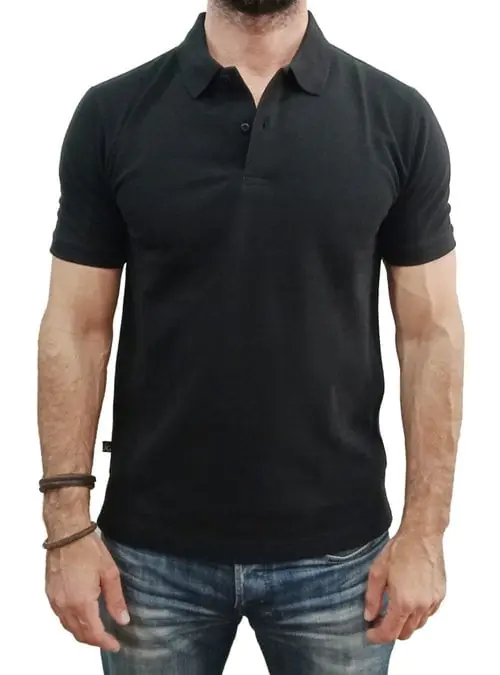 Johnny Grey, Men's Polo Shirt Slim Fit, Black