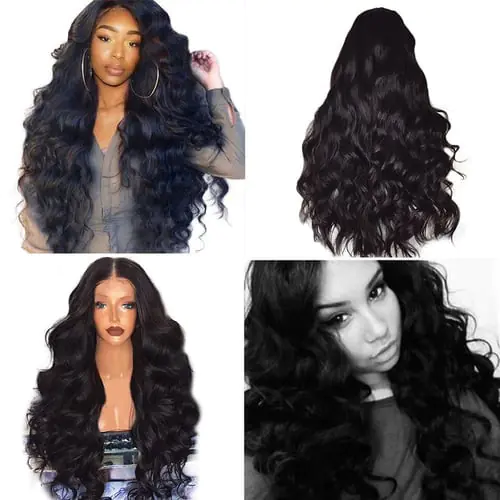Women's Fashion Wig Black Synthetic Hair Long Wigs Wave Curly Wig Women's Fashion Wig Black Synthetic Hair Long Wigs Wave Curly Wig