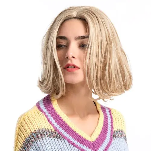 Women Wig Natural Blonde Wavy Synthetic Hair Wigs Heat Resistance Short Halve 14 Inches Mixed Cosplay Girls Fashion Fluffy Salon Hairstyles Women Wig Natural Blonde Wavy Synthetic Hair Wigs Heat Resistance Short Halve 14 Inches Mixed Cosplay Girls Fashion Fluffy Salon Hairstyles