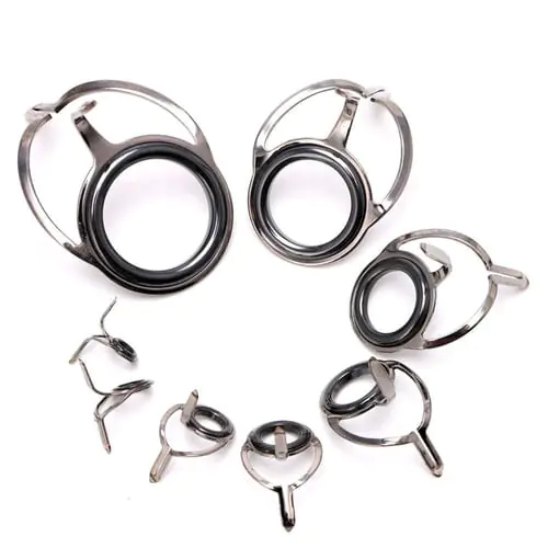 8Pcs Stainless Steel Rings Fishing Rod Guides Line Tips Repair Kit 6# - 30#