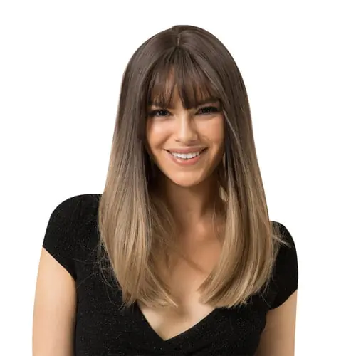 Long Hair Hair Full With Bangs Fashion Straight Women Wig Wigs wig Long Hair Hair Full With Bangs Fashion Straight Women Wig Wigs wig