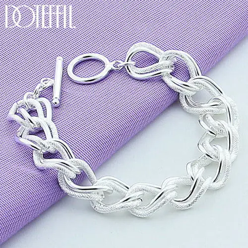 DOTEFFIL Beautiful Fashion Bracelet 925 Sterling Silver Charm Bracelet Gorgeous Jewelry Silver Chain Women Gift Party DOTEFFIL Beautiful Fashion Bracelet 925 Sterling Silver Charm Bracelet Gorgeous Jewelry Silver Chain Women Gift Party
