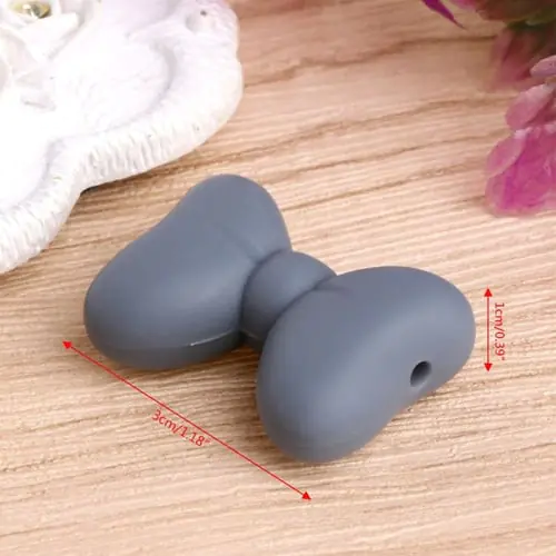 5Pcs Bow Silicone Teething Bead DIY Chew Necklace Pendent Baby Teether Making 5Pcs Bow Silicone Teething Bead DIY Chew Necklace Pendent Baby Teether Making