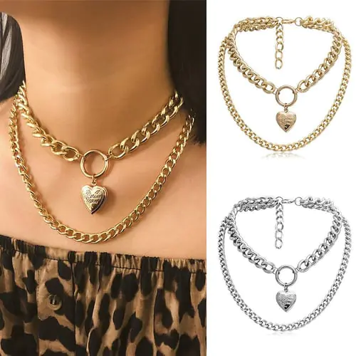 323 Padlock Chunky Gold Lock Layering Locket Pendant Necklace Chain Curb Necklaces & Pendants 323 Padlock Chunky Gold Lock Layering Locket Pendant Necklace Chain Curb Necklaces & Pendants