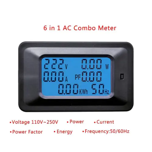 Multi-functional 20/100A AC LCD Digital Kilowatt-hour Meter Voltmeter Ammeter with Ac Current Transformer