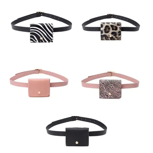 Women Girls PU Leather Fanny Pack Casual Waist Bag Classic Cell Phone Pocket