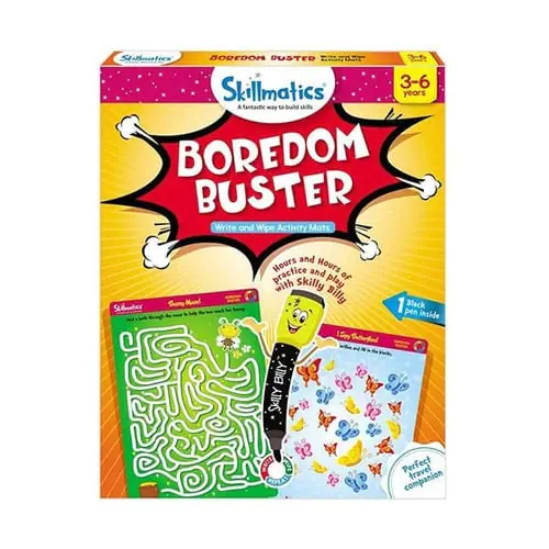 Skillmatics, Boredom Buster, 3-6 Years, Reusable Activity Mats with Dry Erase Marker, SKILL02BBS