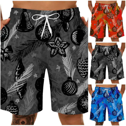 Men's Summer Leisure Sports Plus Size Dinosaur 3D Fun Print Shorts