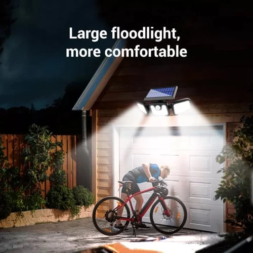 Erl, 74 LED / 100COB Solar led Outdoor Light Wall Light 3 Heads Rotable Motion Sensor Waterproof Street Light for Courtyard Garden