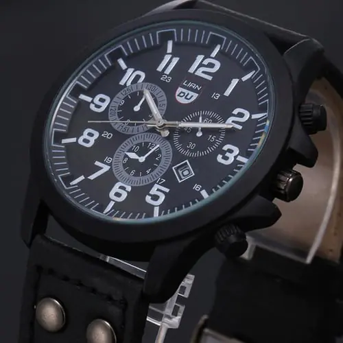 Military Leather Waterproof Date Quartz Analog Men's Quartz Wrist Watches Military Leather Waterproof Date Quartz Analog Men's Quartz Wrist Watches