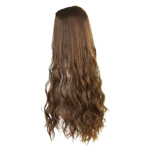 Long Wavy Curly U-Shaped Half Wig for Women Natural Female Long Wigs Heat Resistant Synthetic Fake Hair Hair Extension Wig