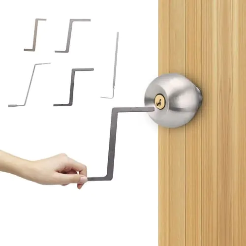 5pcs Locksmith Lock Pick Set Stainless Steel Double Row Tension Removal Hooks Lockpick