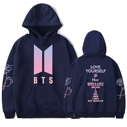 Unisex Plus Size Winter Loose Drawstring Hoodies Kpop Korean Love Yourself Printed Gradient Color Fans Sweatshirt Hip Hop Pullover Tops XS-3XL 6 Colors Unisex Plus Size Winter Loose Drawstring Hoodies Kpop Korean Love Yourself Printed Gradient Color Fans Sweatshirt Hip Hop Pullover Tops XS-3XL 6 Colors