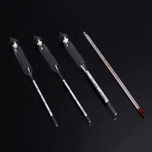 3 Pcs 0-100% Hydrometer Alcoholmeter TesterAlcohol Concentration Meter + Thermometer