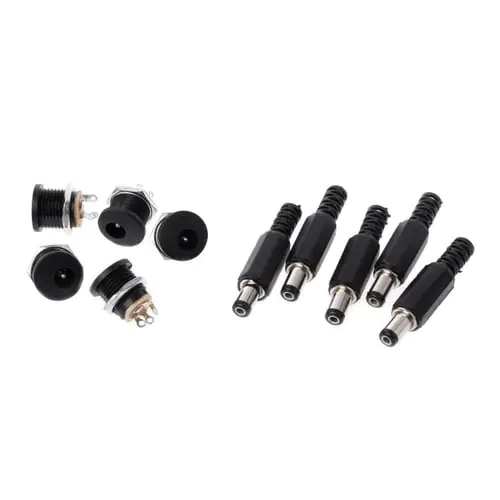5 Pcs 5.5mm x 2.1mm Male DC Power Plug Connector+5 Pcs Screw Lock Female Panel Socket Mount Adapter 5 Pcs 5.5mm x 2.1mm Male DC Power Plug Connector+5 Pcs Screw Lock Female Panel Socket Mount Adapter