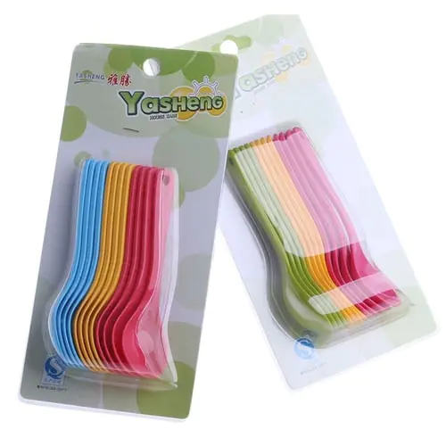 12Pcs Baby Feeding Spoon Safe Plastic Toddler Training Eating Spoon Set Food