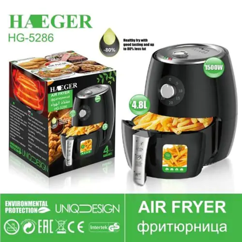 Haeger, Electric Hot Oil less Air Fryers -1500 w Haeger, Electric Hot Oil less Air Fryers -1500 w