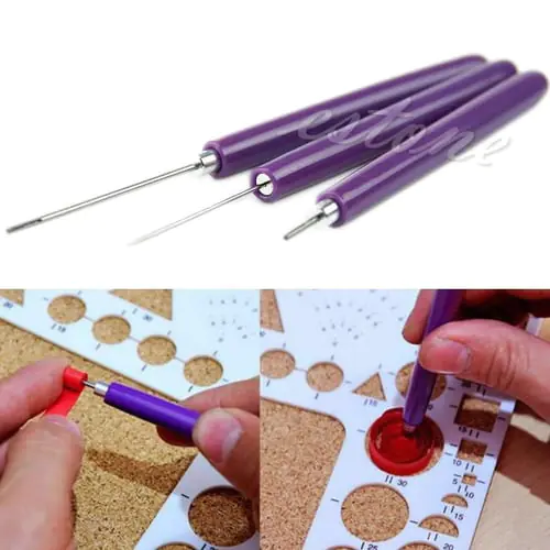 3pcs Origami DIY Paper Quilling Tools - 2 Assorted Needles & 1 Slotted Tool New
