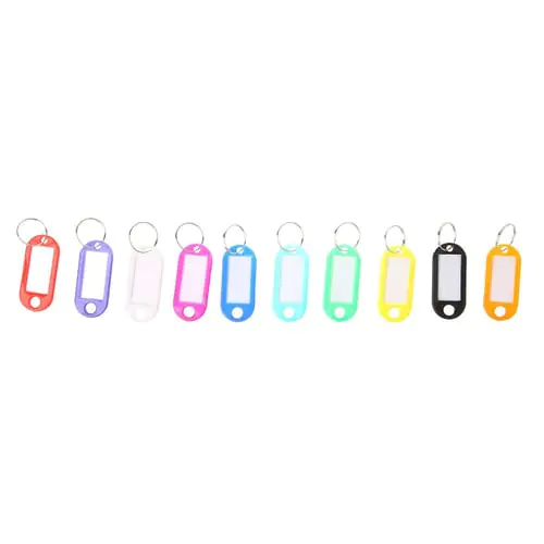 Lot Of 10 Plastic Key Key Split Ring ID Tags Name Card Label Language Lot Of 10 Plastic Key Key Split Ring ID Tags Name Card Label Language
