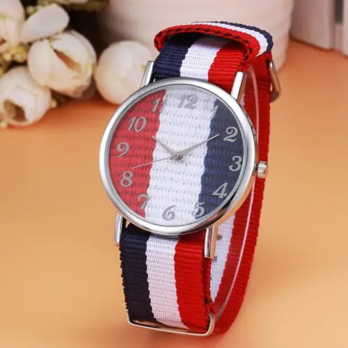 Luxury Fashion Canvas Mens Analog Watch Wrist Watches