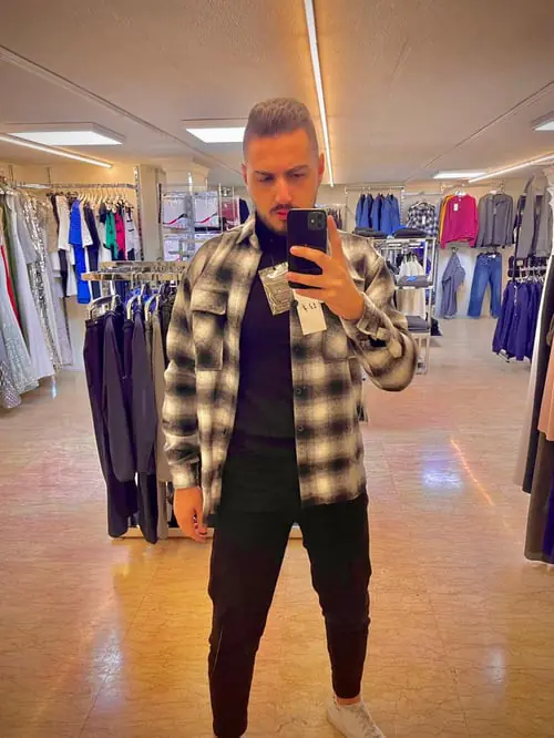 Merdas Style Mens Casual Long Sleeve Button Front Plaid Shirt