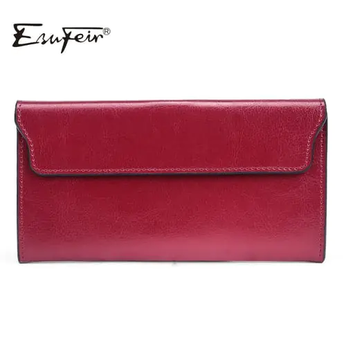 ESUFEIR Brand 2020 Fashion Genuine Leather Women Wallet Long Cowhide Multiple Cards Holder Clutch Female Purse Standard Wallets ESUFEIR Brand 2020 Fashion Genuine Leather Women Wallet Long Cowhide Multiple Cards Holder Clutch Female Purse Standard Wallets