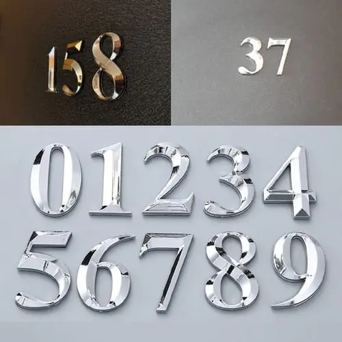 5cm House Numbers 0 to 9 Adhesive Door Stickers Sign for Office Apartment Hotel 5cm House Numbers 0 to 9 Adhesive Door Stickers Sign for Office Apartment Hotel