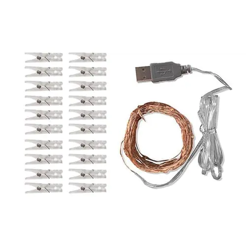 USB Powered LED Photo Clip 2M String Light 20LED Festive Home Light USB Powered LED Photo Clip 2M String Light 20LED Festive Home Light