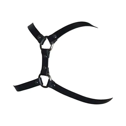 Mens Faux Leather Punk Chest Harness Cage Belt with Adjustable Buckle O-Rings Mens Faux Leather Punk Chest Harness Cage Belt with Adjustable Buckle O-Rings