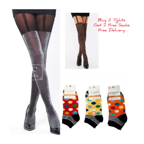 Buy 2 Tights Get 2 FREE Socks - One Size Fits All Buy 2 Tights Get 2 FREE Socks - One Size Fits All