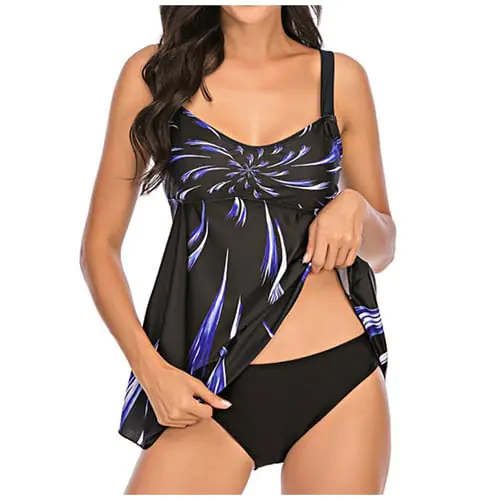 Women Plus Size Print Tankini Swimjupmsuit Swimsuit Beachwear Padded Swimwear