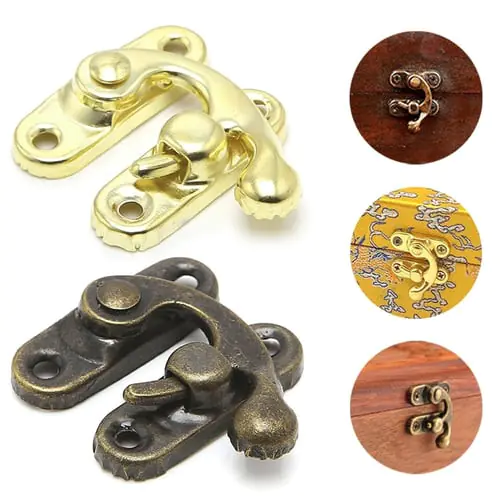 10x Antique Metal Catch Curved Buckle Horn Lock Clasp Hook Gift Jewelry Box Padlock CKL 10x Antique Metal Catch Curved Buckle Horn Lock Clasp Hook Gift Jewelry Box Padlock CKL