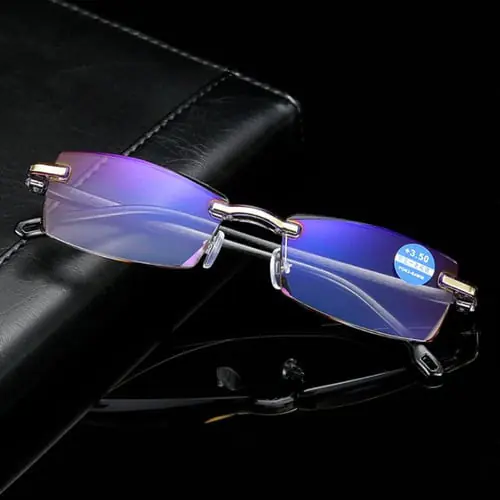 Ultralight Rimless Reading Glasses Clear Lens Unisex Anti-Blu-Ray Radiation Computer Presbyopia Readers +1.0 To +4.0